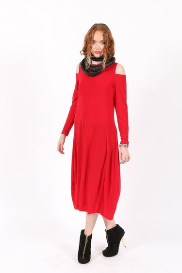 Off shoulder red dress